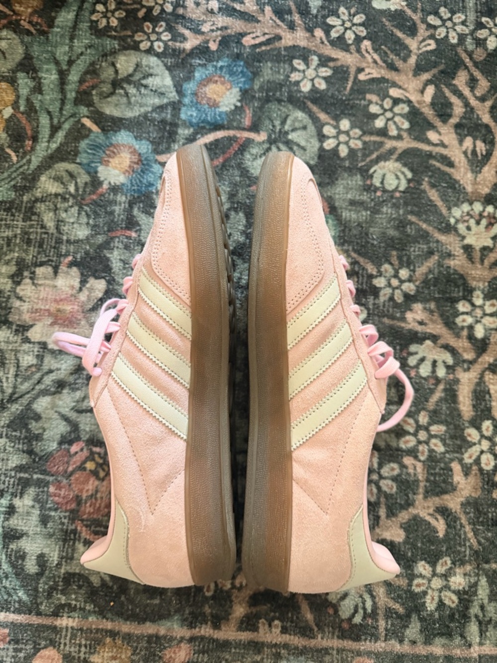 adidas Gazelle Women's Blush Pink Suede Sneakers with White Stripes - Picture 7 of 12